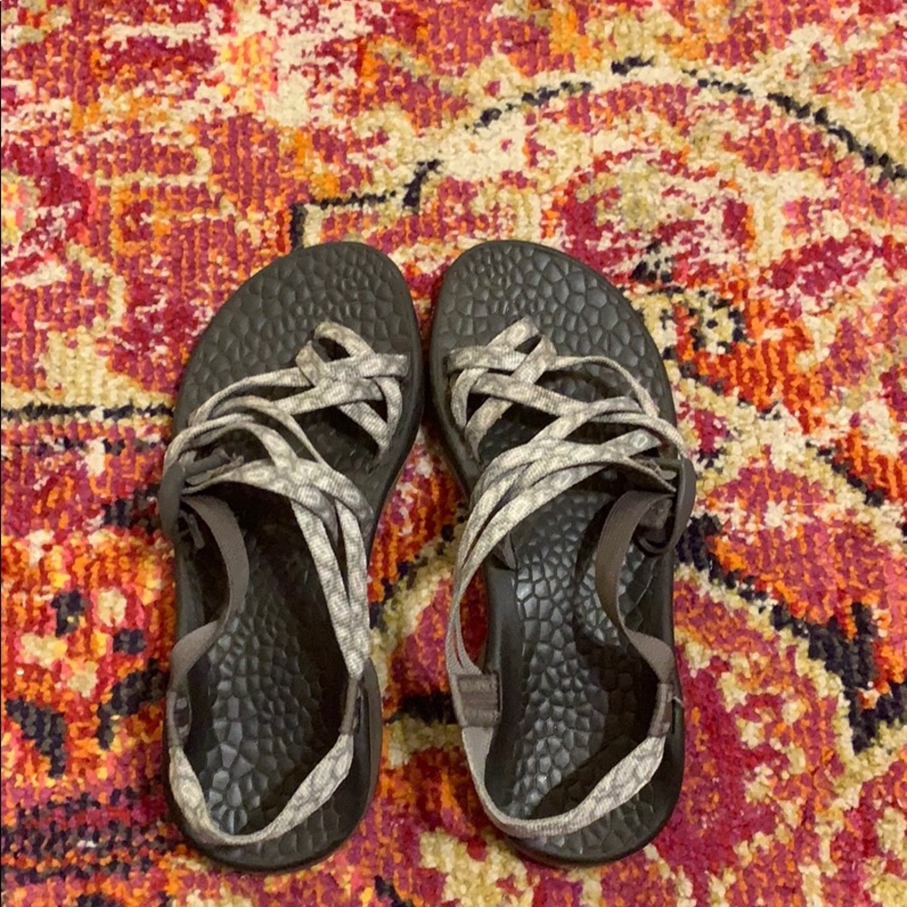 Double strap gray chacos